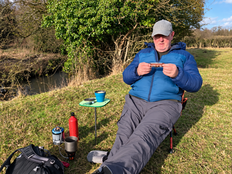 Having a brew next to the river